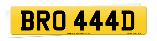 Registration number BRO 444D